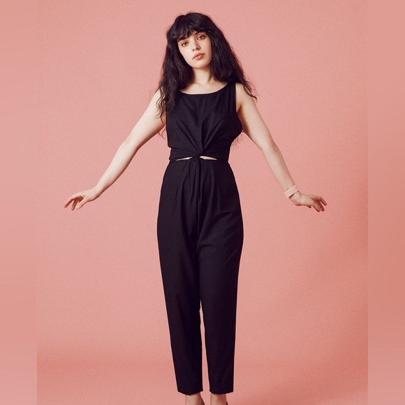 Samantha Pleet Pants - Samantha Pleet 100% silk black immortal jumpsuit size S